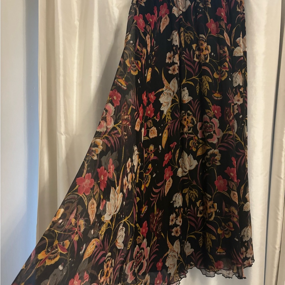 Johnny Was Abruzzi Flowy Skirt Women's Size Medium 100% Silk Maxi Floral Boho